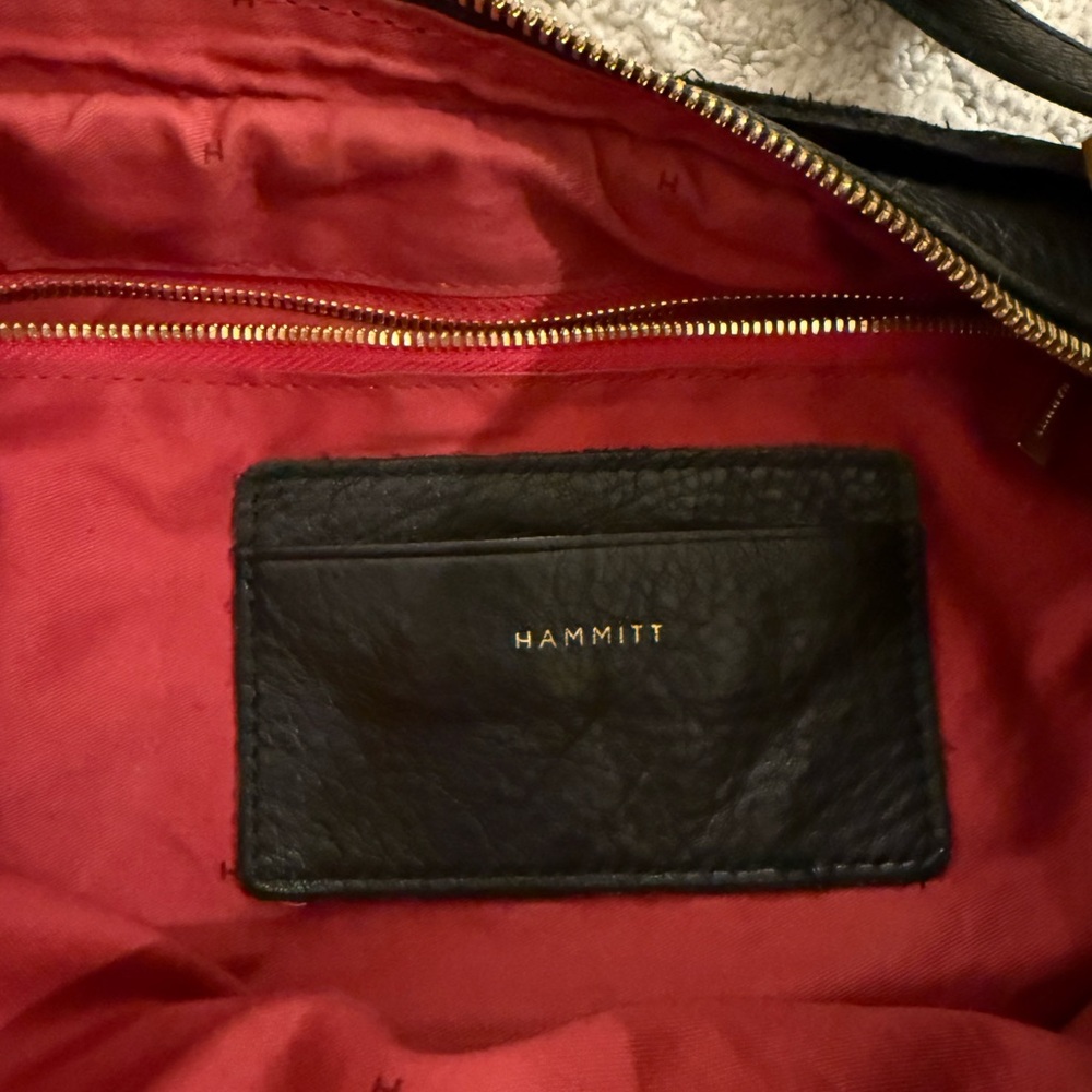 Hammitt Black Morgan Leather Shoulder Bag with Gold Studs - Picture 8 of 11